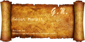 Geist Margit névjegykártya